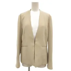 ユナイテッドアローズ A DAY IN THE LIFE UNITED ARROWS 美品 ノーカラージャケット フロントフック ストレッチ Vライン L ベージュ /OBのサムネイル