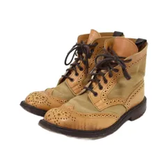 トリッカーズ TRICKER'S カントリーブーツ コンビウイングチップ ツートン レザー スエード 5 1/2-4 ベージュ 茶 ブラウン L5780 ■GY62のサムネイル