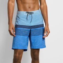 Hurley Men's Swimwear Shorts - 9.5-inch Striped Elastic Waist Boardshorts (Seashore)