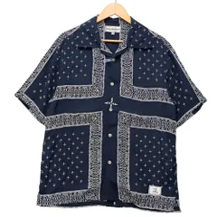 ROUGH AND RUGGED ラフアンドラゲッド バタフライ柄 バンダナ アロハ 半袖シャツ ネイビー サイズ 2 正規品 / 55618のサムネイル