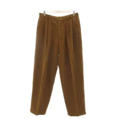 パパス Papas 美品 コーデュロイパンツ タック テーパード ジップフライ L 茶 ブラウン /OBのサムネイル