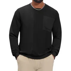 インスパイア シック メンズ アウター ニット・セーター コーデュロイ パッチワーク スウェット シャツ INSPIRE CHIC Mens Corduroy Pullover Patchwork Rのサムネイル