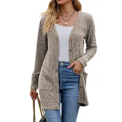 セオリア レディース アウター ニット・セーター ボタンダウン カーディガン コート ダウン Seoria Womens Knit Cardigan Button Down Lightweight Oのサムネイル