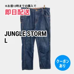 JUNGLE STORM ジャングルストーム デニムパンツ L ネイビー フルレングス 無地 スタンダード ストレート レギュラー リジッド・ワンウォッシュ メンズのサムネイル