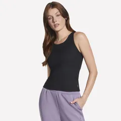 スケッチャーズ レディース トップス Tシャツ Womenskechers GO WALK LUXE Rib Tank Top Bold Black ブラックのサムネイル