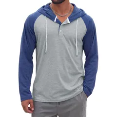 インスパイア シック メンズ アウター ニット・セーター スウェット シャツ パーカー INSPIRE CHIC Mens Raglan Hoodie Long Sleeve Casual Athleのサムネイル