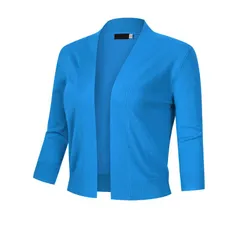 セオリア レディース アウター ニット・セーター カーディガン クロップド Seoria Ladies 34 Sleeve Cropped Cardigan Open Front Knit Shortのサムネイル