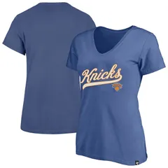 プロファイル レディース トップス Tシャツ Vネック プラスサイズ Womens Profile Blue New Yorknicks Plusize Sweep VNeck TShirt Kniのサムネイル