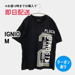 IGNIO イグニオ Tシャツ/カットソー M ブラック 前面プリント ミドル丈 半袖 クルーネック(丸首) メンズのサムネイル