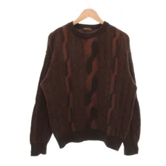 アラミス ARAMIS ヴィンテージ セーター ケーブルニット クルーネック 長袖 総柄 カシミヤ混 M 茶 ブラウン /NU ■ECF007のサムネイル