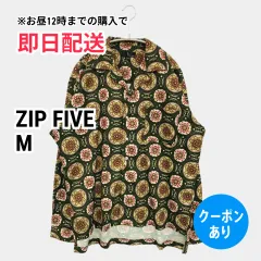 ZIP FIVE ジップファイブ シャツ/ブラウス M ブラウン その他総柄 ミドル丈 長袖 オープンカラー メンズのサムネイル