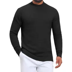 インスパイア シック メンズ アウター ニット・セータートルネック リブ INSPIRE CHIC Mens Ribbed Mock Turtleneck Sweater Long Sleeve Puのサムネイル