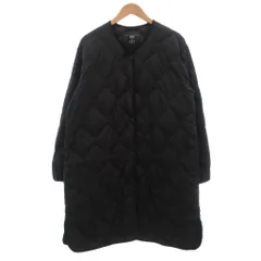 ユニクロ UNIQLO ウルトラライトダウンリラックスコート ハーフ丈 XL 黒 ブラック ノーカラー キルティング /SX ■ECF007のサムネイル