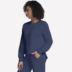 スケッチャーズ レディース トップス Tシャツ クルーネック Womenskechers COZY LUXE Crewneck Blue Iris ブルーのサムネイル