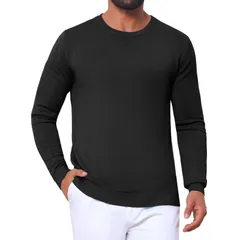 インスパイア シック メンズ アウター ニット・セーター クルーネック リブ INSPIRE CHIC Mens Ribbed Crewneck Sweater Long Sleeve Winterのサムネイル