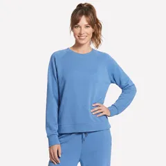 スケッチャーズ レディース トップス Tシャツ クルーネック Womenskechers COZY LUXE Crewneck Blue Dawn ブルーのサムネイル