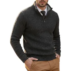 インスパイア シック メンズ アウター ニット・セーター モックネック フリース INSPIRE CHIC Mens QuarterZipullover Casual Mock Neck Long Sのサムネイル
