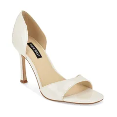 ナインウェスト レディース シューズ パンプス ヒール Nine West Kylva Womens Open Toe Stiletto Heels Ivory Patent アイボリーのサムネイル