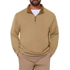インスパイア シック メンズ アウター ニット・セーター スリムフィット ハーフジップ モックネック ポロシャツ INSPIRE CHIC Mens Pullover Sweater Quarterのサムネイル