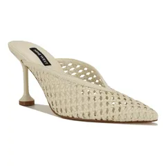 ナインウェスト レディース シューズ パンプス Nine West Grasso Womens Pointed Toe SlipOn Dress Mules White ホワイトのサムネイル
