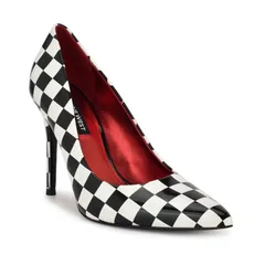 ナインウェスト レディース シューズ パンプス Nine West Fresh Womens Pointy Toe Pumps Black White Checke red ホワイトのサムネイル