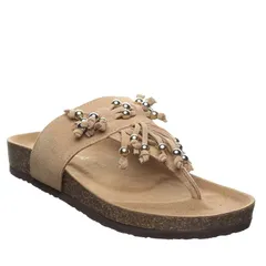 ベアパウ レディース シューズ サンダル Bearpaw Cosima Womens Thong Sandals With Beaded Accentoffeeのサムネイル