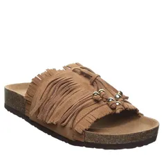 ベアパウ レディース シューズ サンダル フリンジ Bearpaw Perla Womens Fringe Slide Sandals Hickoryのサムネイル