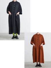 アトリエナルセ○コットンテントラインワンピース○チャコールグレー