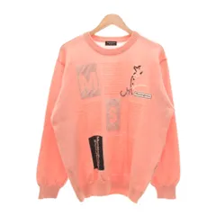 マンシングウェア MUNSINGWEAR グランドスラム Grandslam 美品 ニット セーター ウール LL ピンク クルーネック 長袖 パッチワーク ロゴ /NU ■ECF007のサムネイル