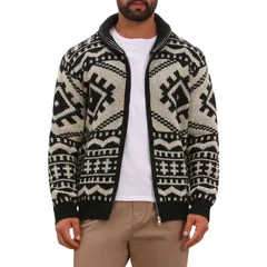 インスパイア シック メンズ アウター ニット・セーター ヴィンテージ カーディガン ジャケット INSPIRE CHIC Mens Jacquard Cardigan Sweater Full Ziのサムネイル