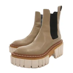 ステラマッカートニー STELLA McCARTNEY チェルシーブーツ サイドゴア 厚底 レザー 36 ベージュ /FF ■GY57のサムネイル