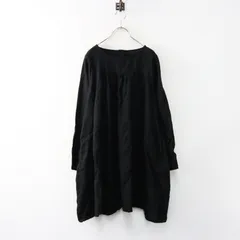 【値下げ】今季 定価2.7万 2025SS ネストローブ nest Robe リネンフレアチュニック F/ブラック ブラウス ギャザー シャツ 長袖【2400014454239】のサムネイル