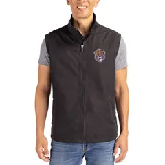 カッターアンドバック メンズ アウター ジャケット・ブルゾン ベスト Mens Cutter Buck Black LSU Tigers Charter Eco Recycled FullZip Veのサムネイル