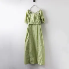 【値下げ】定価15400円 レイビームス RAY BEAMS ネック ストラップ パフ ワンピース グリーン/ロング マキシ ドレス【2400014465860】のサムネイル