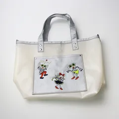 【値下げ】極美品 アルベロベロ オレボレブラ ALBEROBELLO OLLEBOREBLA ぶたさん刺繍 PVC トートバッグ/クリア シルバー【2400014476613】のサムネイル