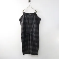 【値下げ】ミナペルホネン mina perhonen miraggio シルクコットン ボーダーレースキャミワンピース 38 グレー/ドレス 刺繍入【2400014472950】のサムネイル