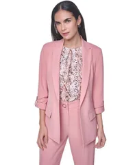 カルバンクライン レディース アウター ジャケット・ブルゾン 長袖 Calvin Klein Womens Notch Collar LongSleeve Jacket Desert Rosのサムネイル