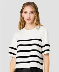 フレンチコネクション レディース トップス シャツ 半袖 ニット French Connection Womensloane Knit ShortSleeve Toporcelain CreamBlaのサムネイル