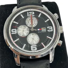 186000 電池切れ TOMMY HILFIGER トミーヒルフィガー 腕時計（クォーツ） ブラック レザーベルト メンズのサムネイル