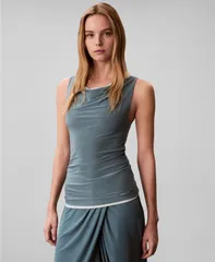 カルバンクライン レディース トップス タンクトップ ノースリーブ Calvin Klein Womensecond Skin Reversible Sleeveless Tank Top Northのサムネイル