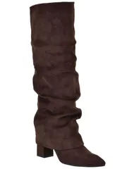 ゲス レディース シューズ ブーツ・レインブーツ トール ヒール GUESS Womens Geima Tall Slouchy Foldover Block Heel Boots Dark Browのサムネイル