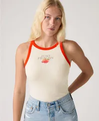 リーバイス レディース トップス タンクトップ ノースリーブ グラフィック Levis Womens Graphic Hayes Racer Sleeveless Tank Topeach ピーチのサムネイル