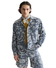 スコッチアンドソーダ メンズ アウター ジャケット・ブルゾン SCOTCH SODA Mens Delfts Blauw Jacquard Trucker Jacket Delftiles Blueのサムネイル