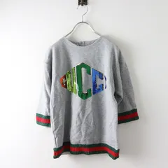 【値下げ】美品 JPタグ 2018 グッチ GUCCI 518558 チルドレンズ スパンコールロゴスウェット 12/グレー シェリーライン【2400014480634】のサムネイル