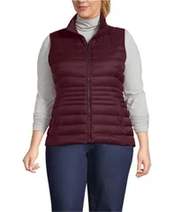 ランズエンド レディース アウター ジャケット・ブルゾン プラスサイズ ベスト ダウン Lands End Plusize Wanderweight Packable Down Vest Lush bのサムネイル