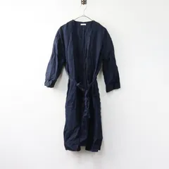 【値下げ】フォグリネンワーク fog linen work リネンガウンコート/ネイビー ロング カーディガン 羽織り アウター【2400014534726】のサムネイル