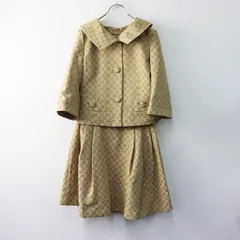 【値下げ】美品 クレイサス CLATHAS モノグラムジャガード セットアップ スカートスーツ 38 ベージュ/ジャケット【2400014528220】のサムネイル