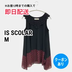 IS SCOLAR イズスカラー チュニック M ブラック ドット柄 チェック柄 レース 袖なし ショート・ミニ丈 ひざ丈 ミモレ・半端丈 レディースのサムネイル