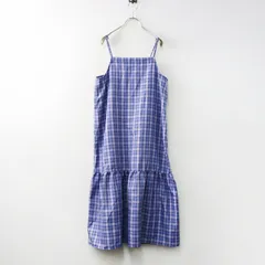【値下げ】美品 エヘカソポ サマンサモスモス ehka sopo Samansa Mos2 SM2 チェック柄 フレア キャミソールワンピース F/ブルー【2400014538885】のサムネイル