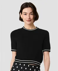 フレンチコネクション レディース トップス シャツ 半袖 French Connection Womens Babysoft ShortSleeve Rib Stripe Top BlackPorceのサムネイル